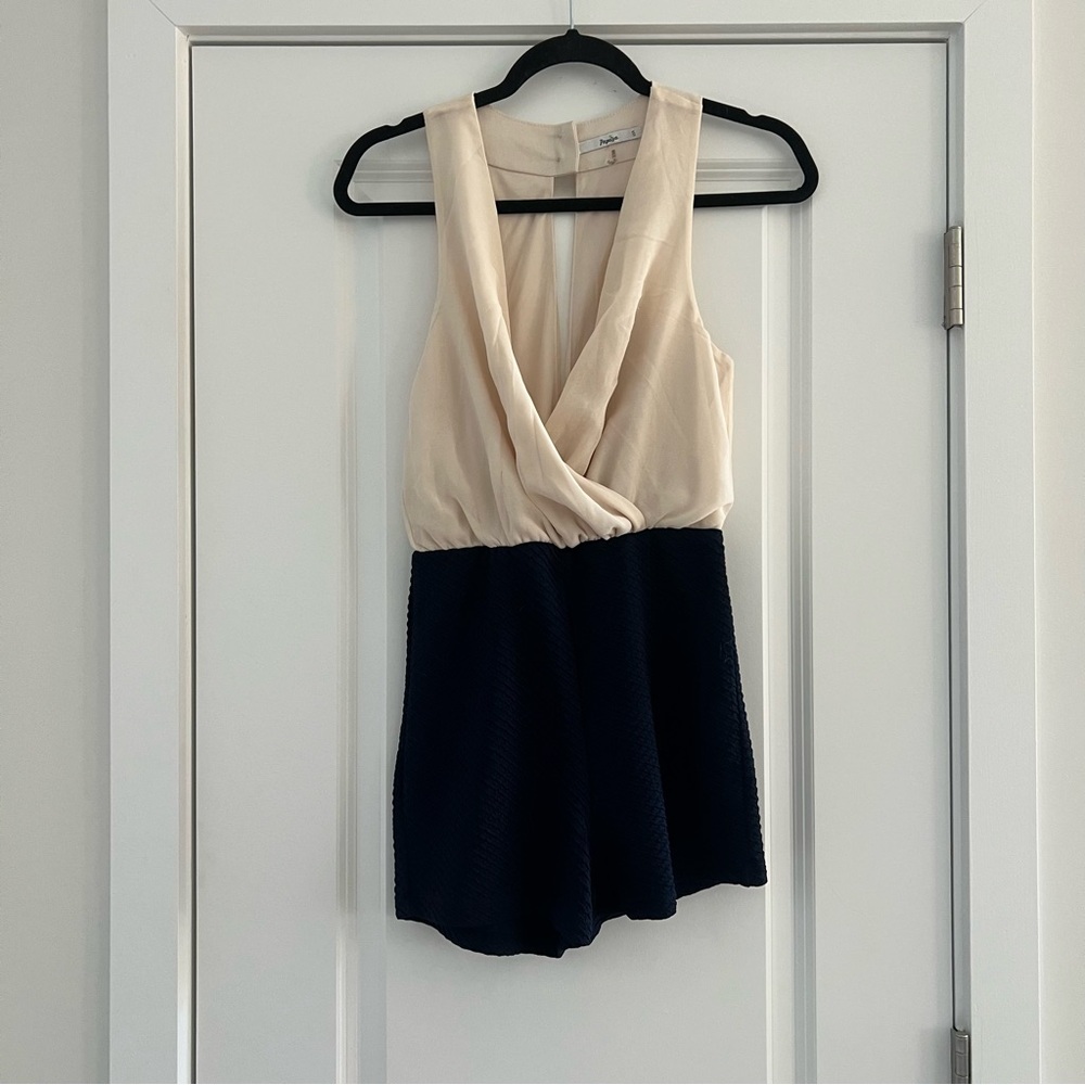 Classy Navy & Cream Romper